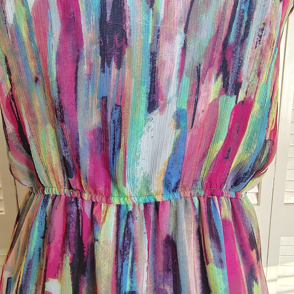 Jack BB Dakota Multicolor Abstract Print Sleeveless Maxi Dress Size 6 –Like New - Picture 9 of 13